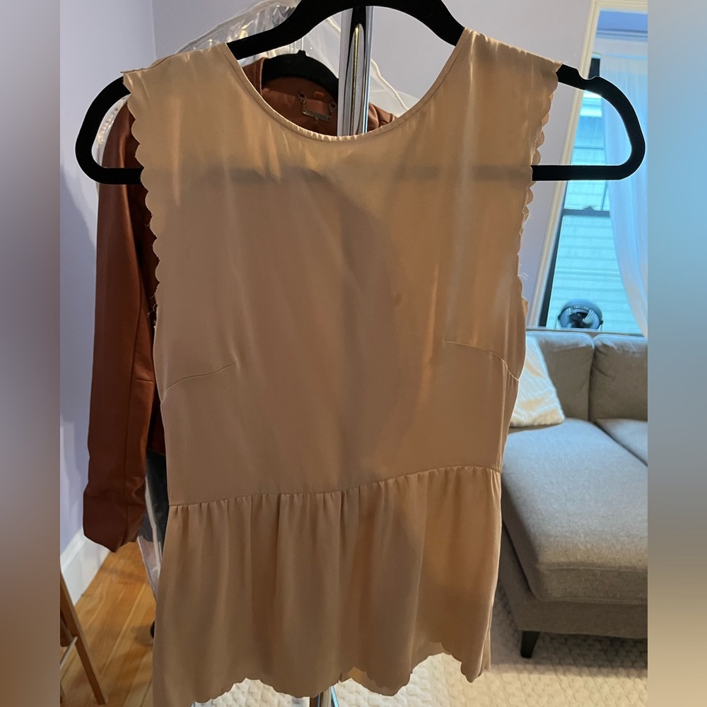 Nude peplum madewell top